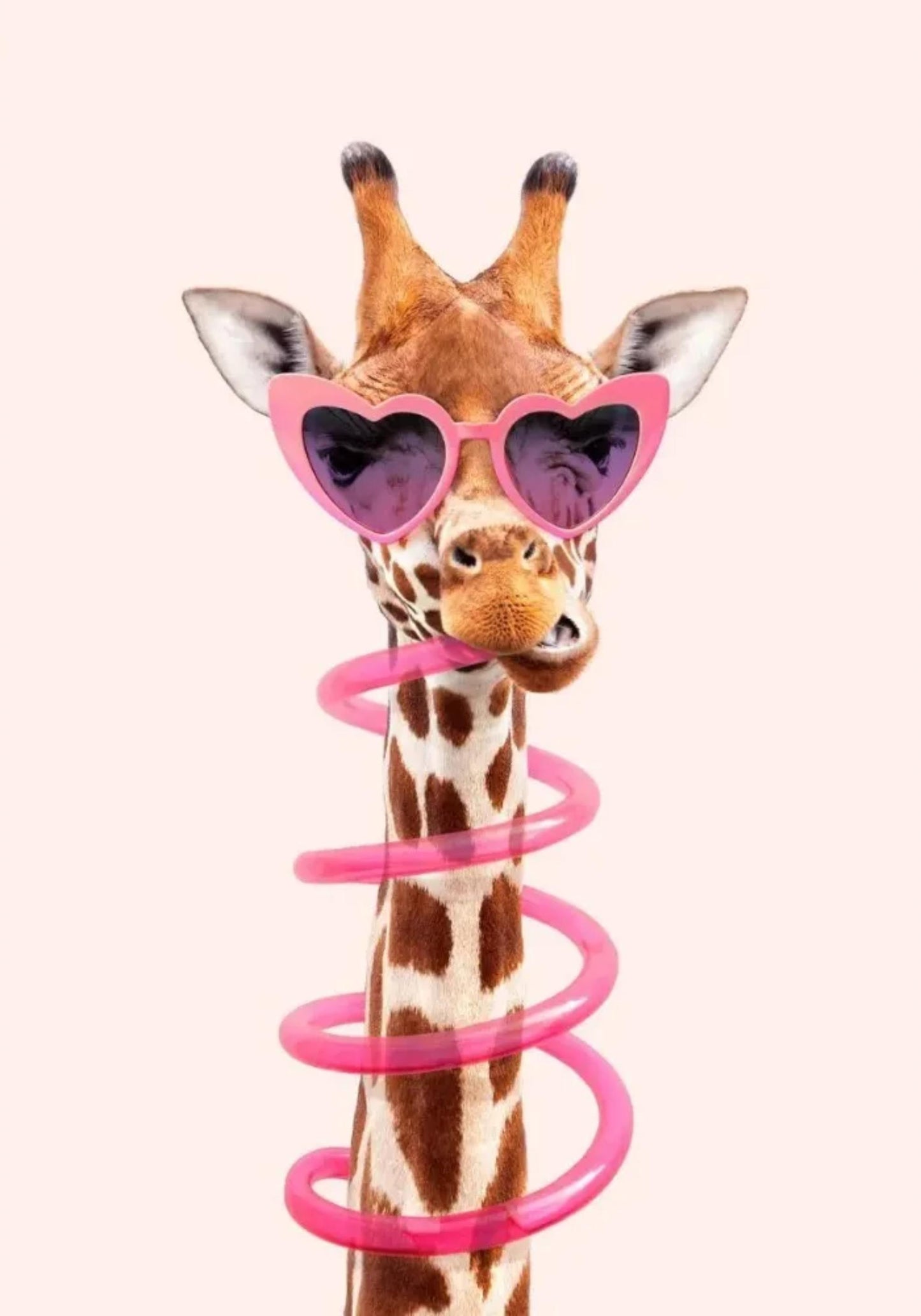 Fantastical Creatures Poster | Chilling Giraffe Art | Whimsical Decor for Home & Garden | Playful Animal Illustration