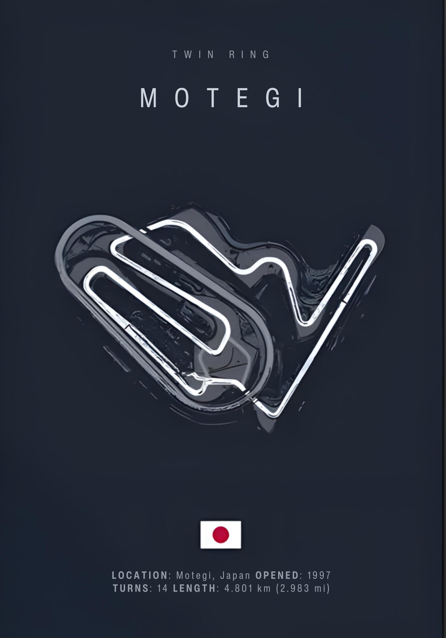 Motegi Racing Circuit Poster | Formula 1 Track Wall Art | F1 Circuit Decor for Home & Office | Motorsport Fan Gift
