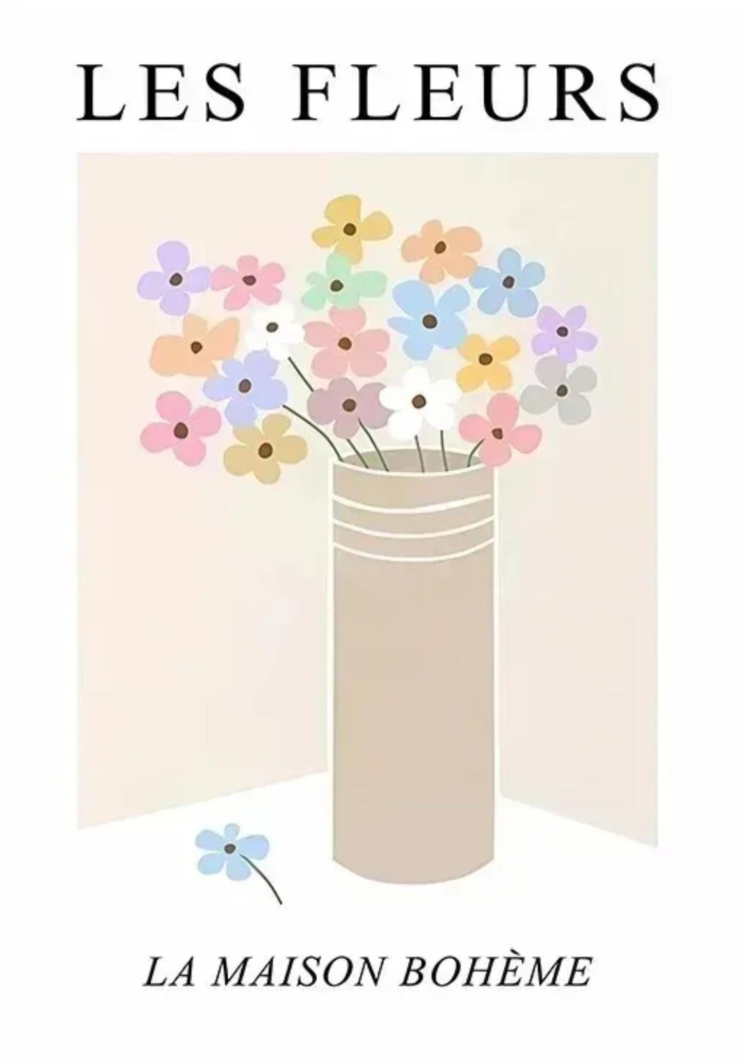 Les Fleurs Art Print | Botanical Garden Blossom | Flower Pot Poster