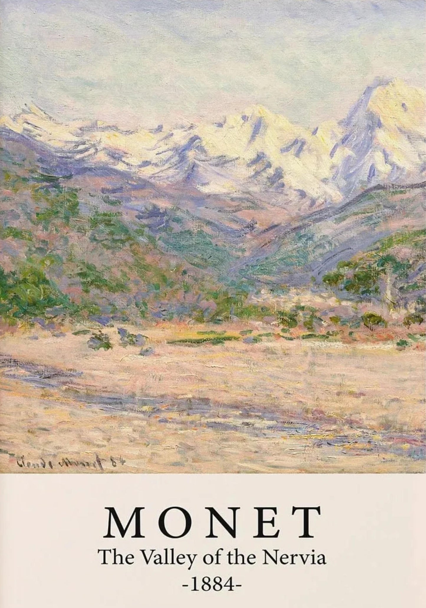 Claude Monet Poster | The Valley of the Nervia 1884 | Impressionist Landscape Art | Masterpiece Series Decor