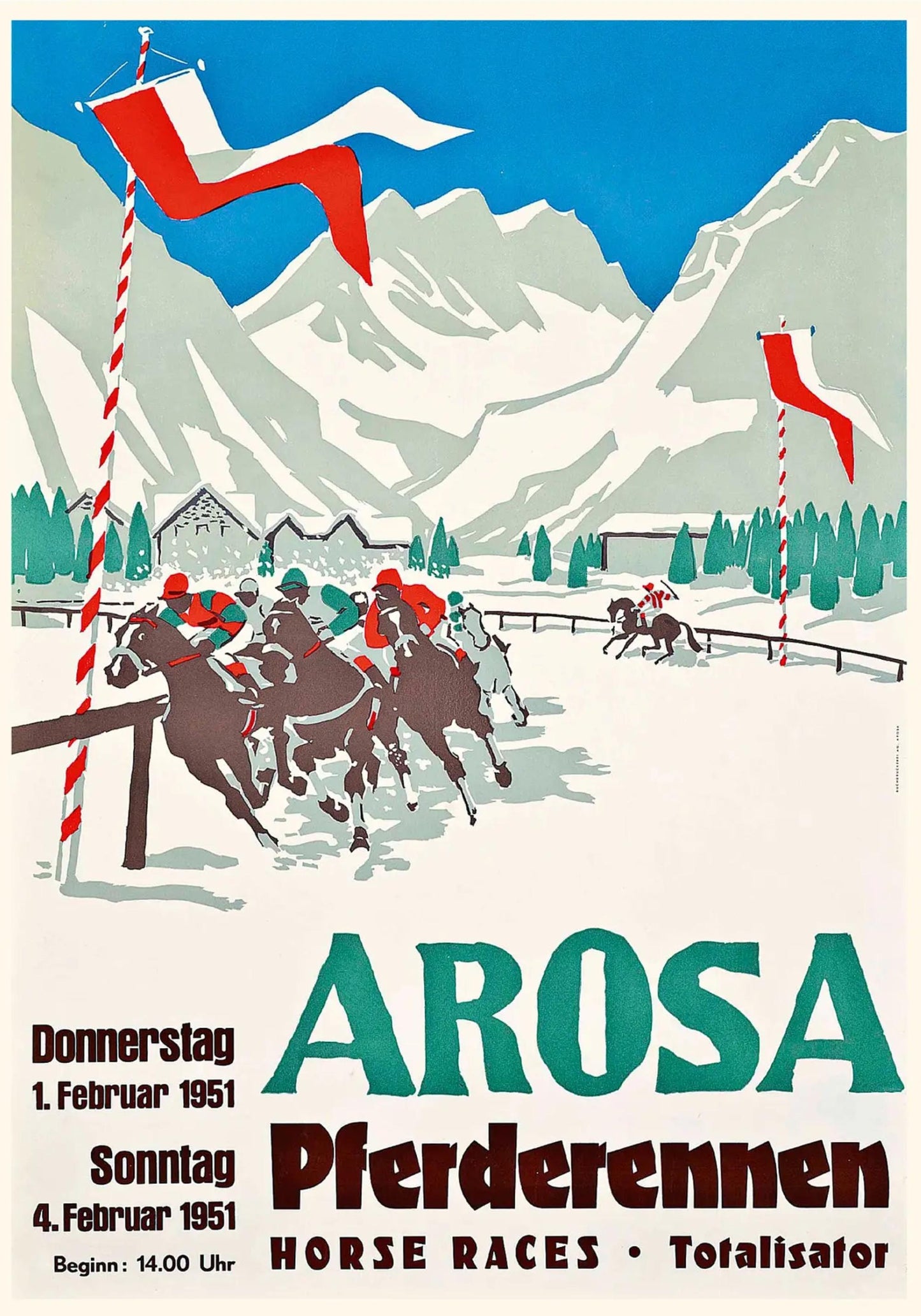Arosa Pierderennen | Vintage Ski Horse Racing