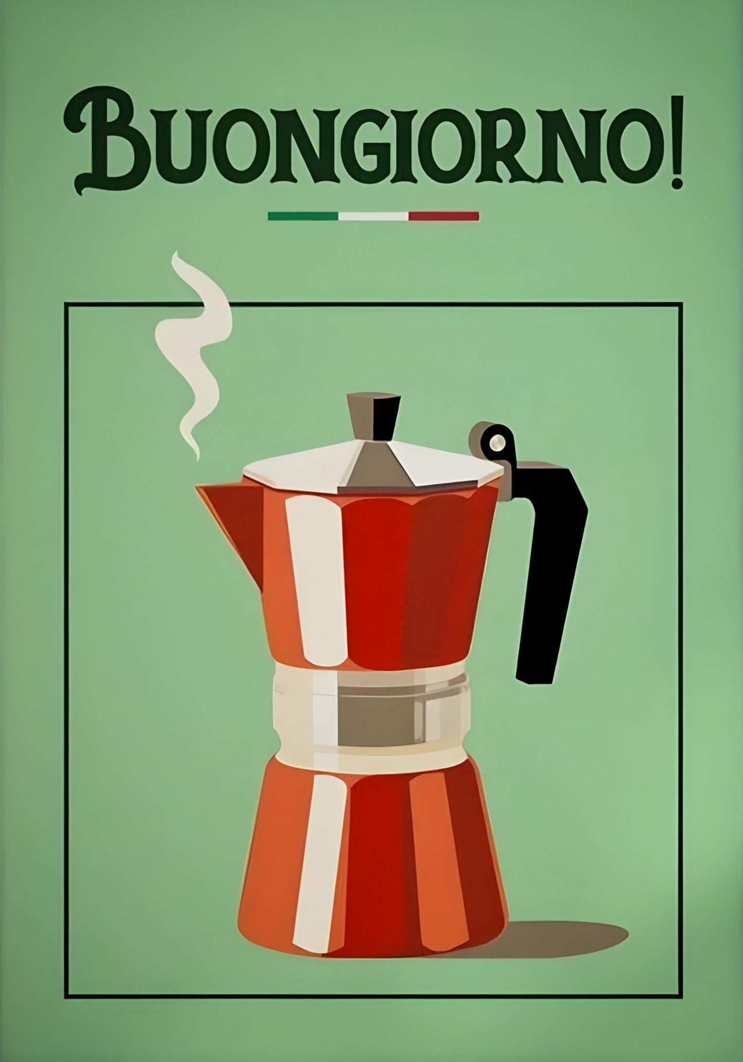 Vintage Kitchen Poster | "Buongiorno!" | Italian Coffee Can