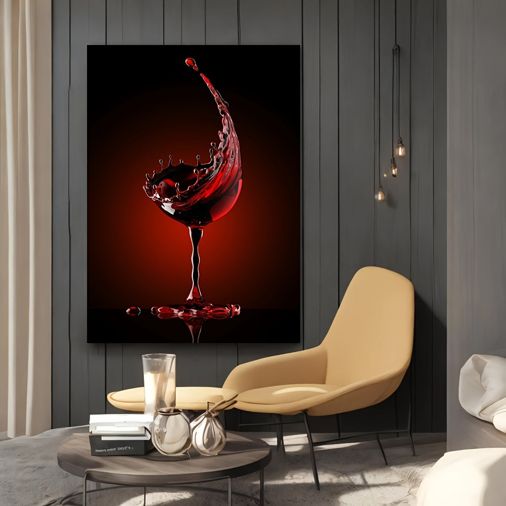 Modern Red Wine Poster | Splash of Color | Home Wall Art Decor | Abstract Artwork