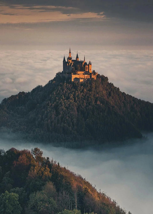 Hohenzollern Castle Poster | Majestic European Castles | Bisingen, Germany | 1850 Architecture Art Print