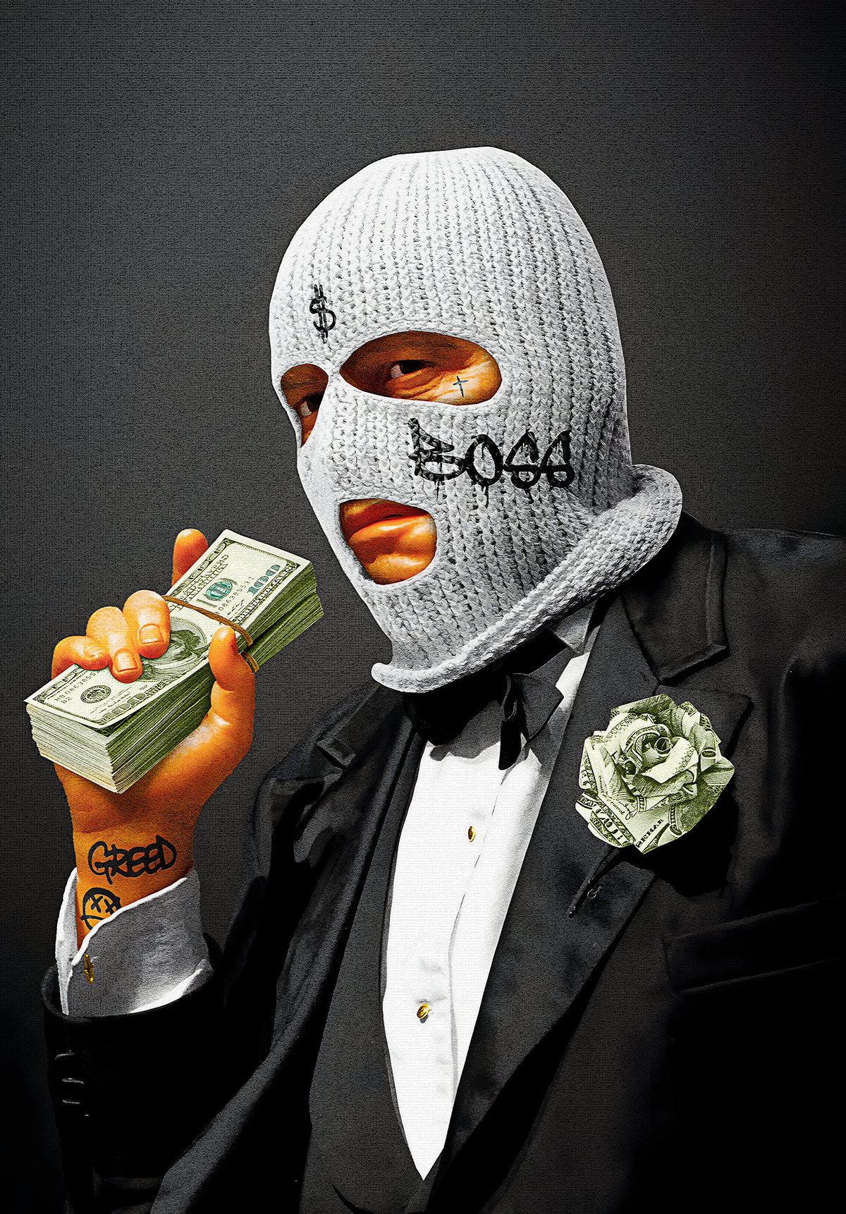 BALACLAVA IN TUXEDO: WEALTH & POWER