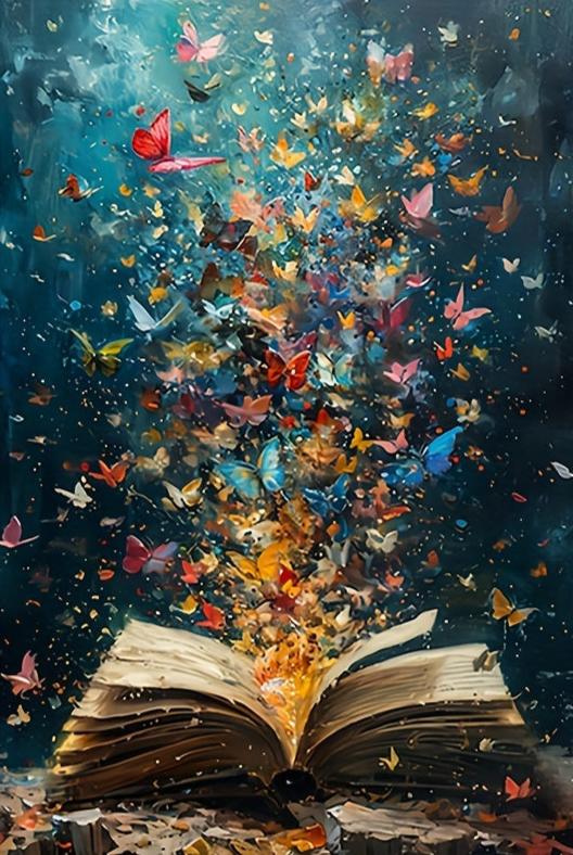 Fantasy Realism | The Book Of Butterflies | Art Poster | Nature-Inspired Decorative Wall Print