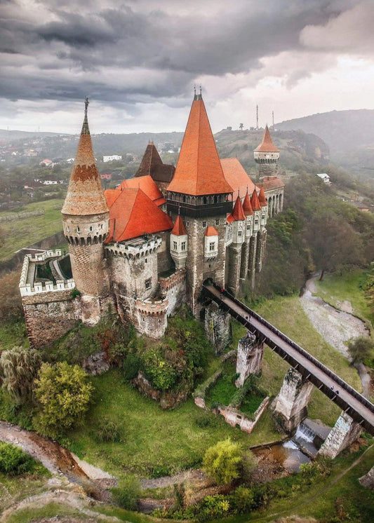Corvin Castle Poster | Majestic European Castles | Romania | Hunedoara 1446 | Historic Architecture Wall Art