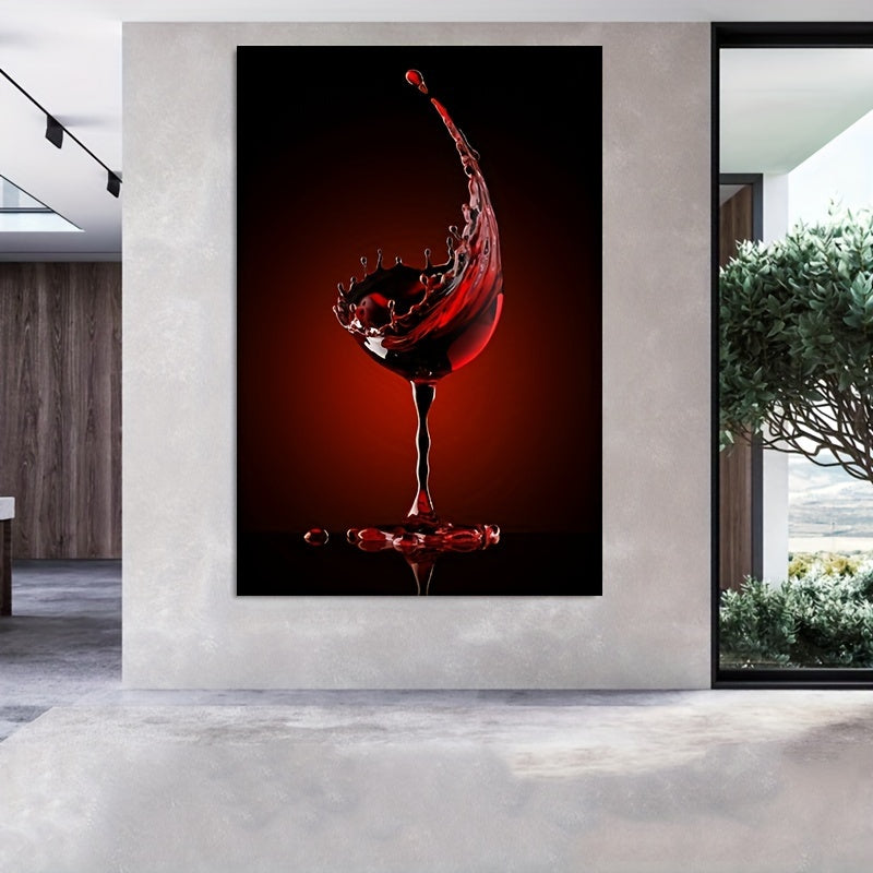 Modern Red Wine Poster | Splash of Color | Home Wall Art Decor | Abstract Artwork