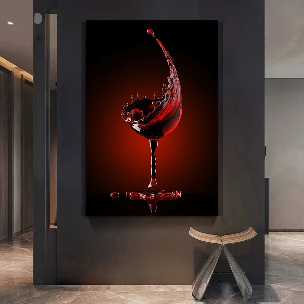 Modern Red Wine Poster | Splash of Color | Home Wall Art Decor | Abstract Artwork