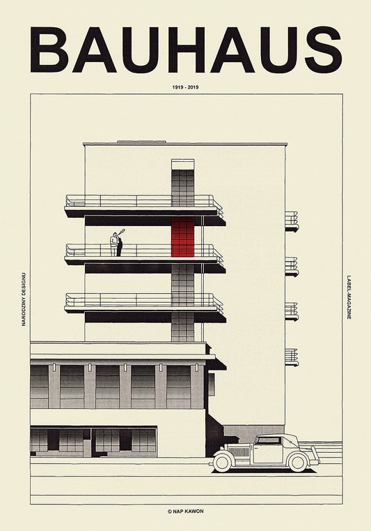 Bauhaus Architecture Tribute | Graphic Design Wall Art | Modern Art Poster | Architectural Prints | Home Decor | Aesthetic Wall Decor