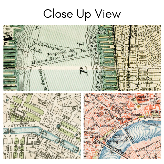 Vintage City Maps | Wall Art Poster | Urban Design | Home Decor | Retro Cartography Print