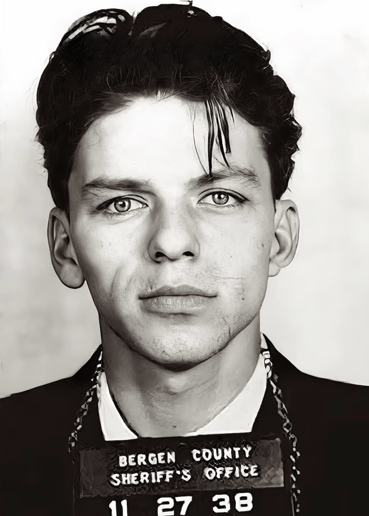 Frank Sinatra Mugshot | Vintage Style Art | Iconic Celebrity Photograph Poster | Retro Wall Decor for Home or Office