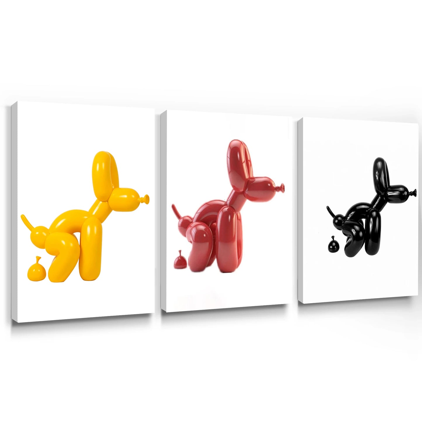 Funny Balloon Dog Poster | Pop Art Abstract Wall Decoration | Modern Home Bathroom Decor Canvas