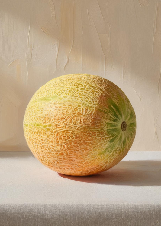 Cantaloupe and Melon | Vibrant Fruits Illustration Poster | Home & Garden Wall Art Decor