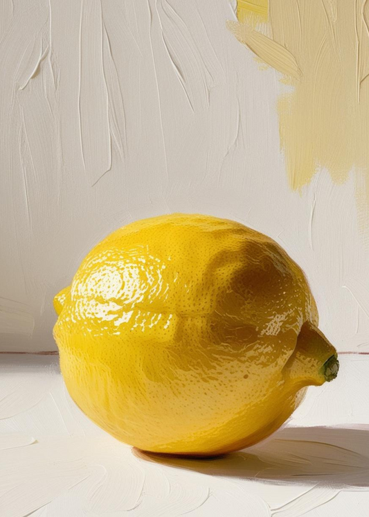 Fresh Lemon Art Print | Abstract Kitchen Decor | Citrus Fruit Poster | Wall Art for Home & Garden Decor | Vibrant Fruit Illustration
