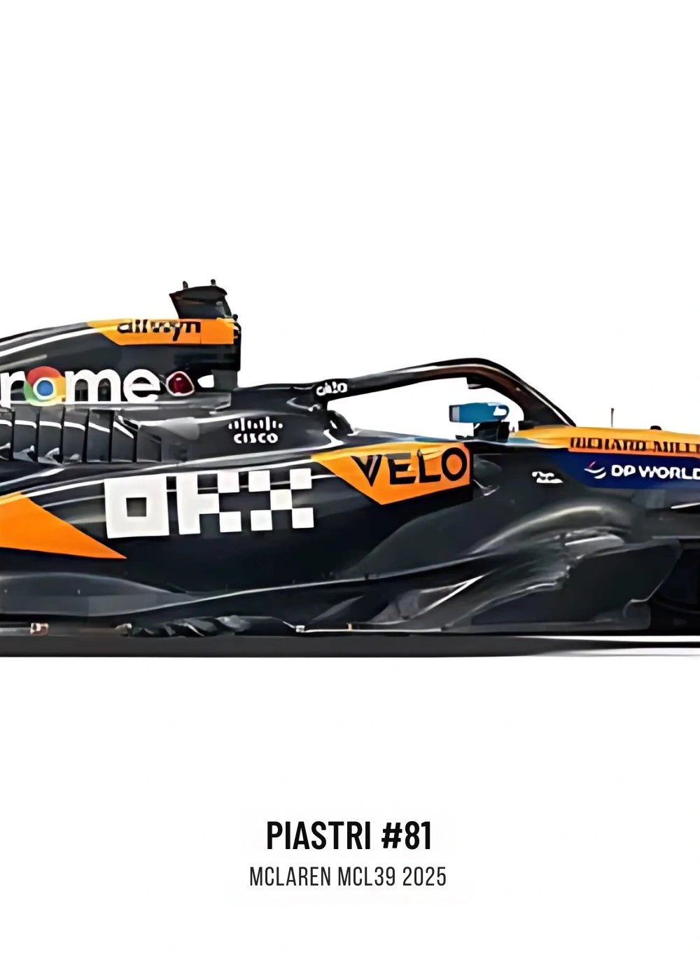 3-Piece | Oscar Piastri McLaren MCL39 2025 Season | Triple Panel Formula 1 Racing Car Poster | Vibrant Full-Car Profile Displays | Collector's Edition Artwork