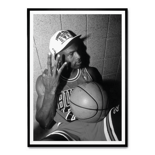 Michael Jordan | Iconic 3 Fingers Poster | Basketball Legend Wall Art | Sports Memorabilia | Home & Garden Decor