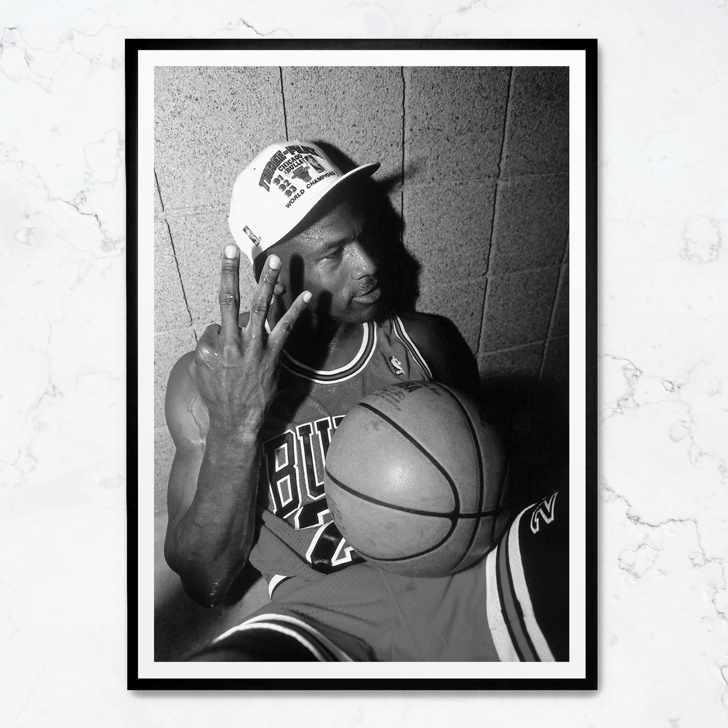 Michael Jordan | Iconic 3 Fingers Poster | Basketball Legend Wall Art | Sports Memorabilia | Home & Garden Decor