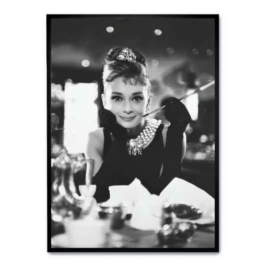 Audrey Hepburn Poster | Breakfast at Tiffany's Wall Art | Classic Movie Icon | Vintage Film Decor | Hollywood Legend Print | Timeless Home Decor