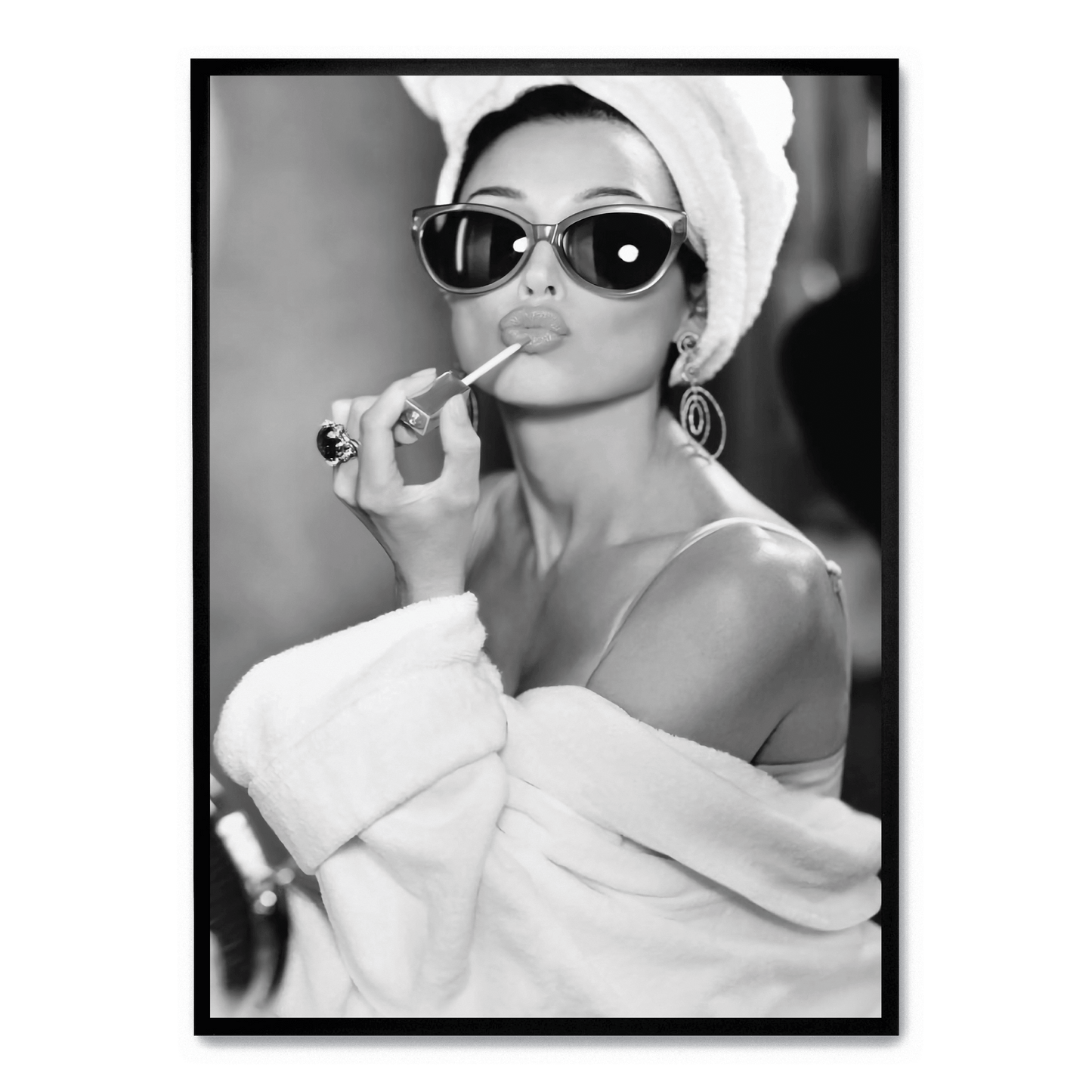 Audrey Hepburn Poster | Classic Hollywood Icon | Lipstick Glamour | Vintage Style Wall Art Decor