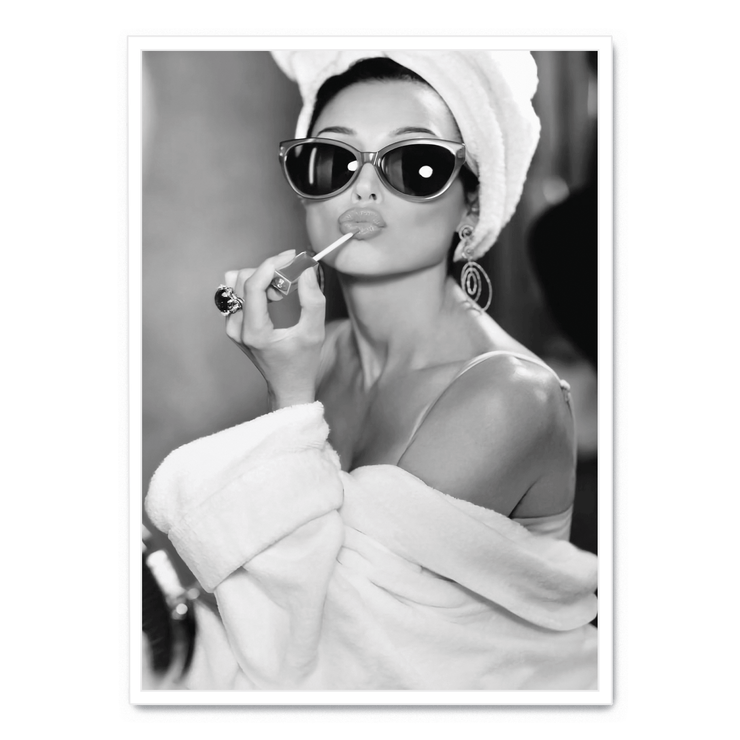 Audrey Hepburn Poster | Classic Hollywood Icon | Lipstick Glamour | Vintage Style Wall Art Decor