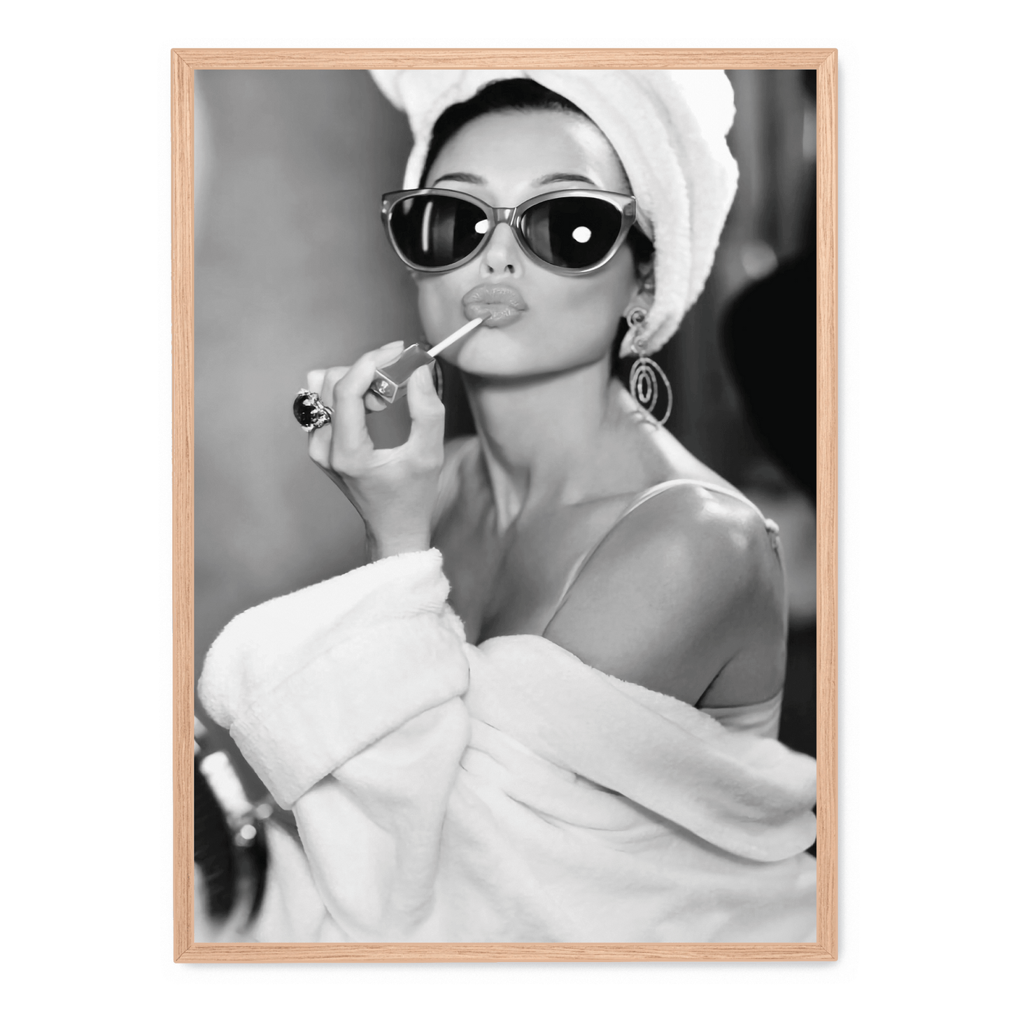 Audrey Hepburn Poster | Classic Hollywood Icon | Lipstick Glamour | Vintage Style Wall Art Decor