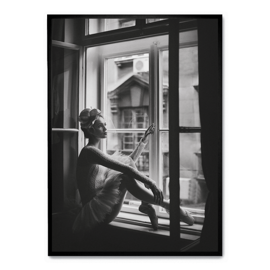 Ballet Dancer | Window Scene | Elegant Art Poster | Wall Decor for Home & Garden