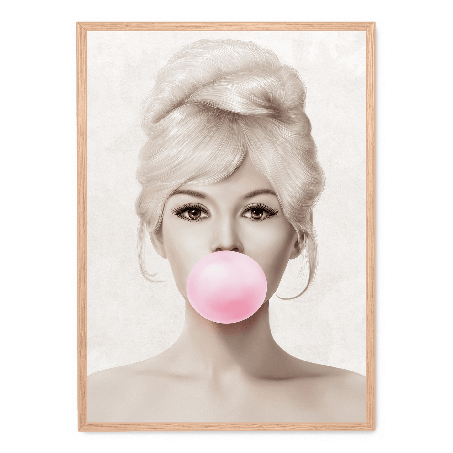 Brigitte Bardot Retro Pop Art | Bubblegum Pink Theme | Iconic Celebrity Wall Decor | Stylish Home Decoration | Collectible Art Print Poster