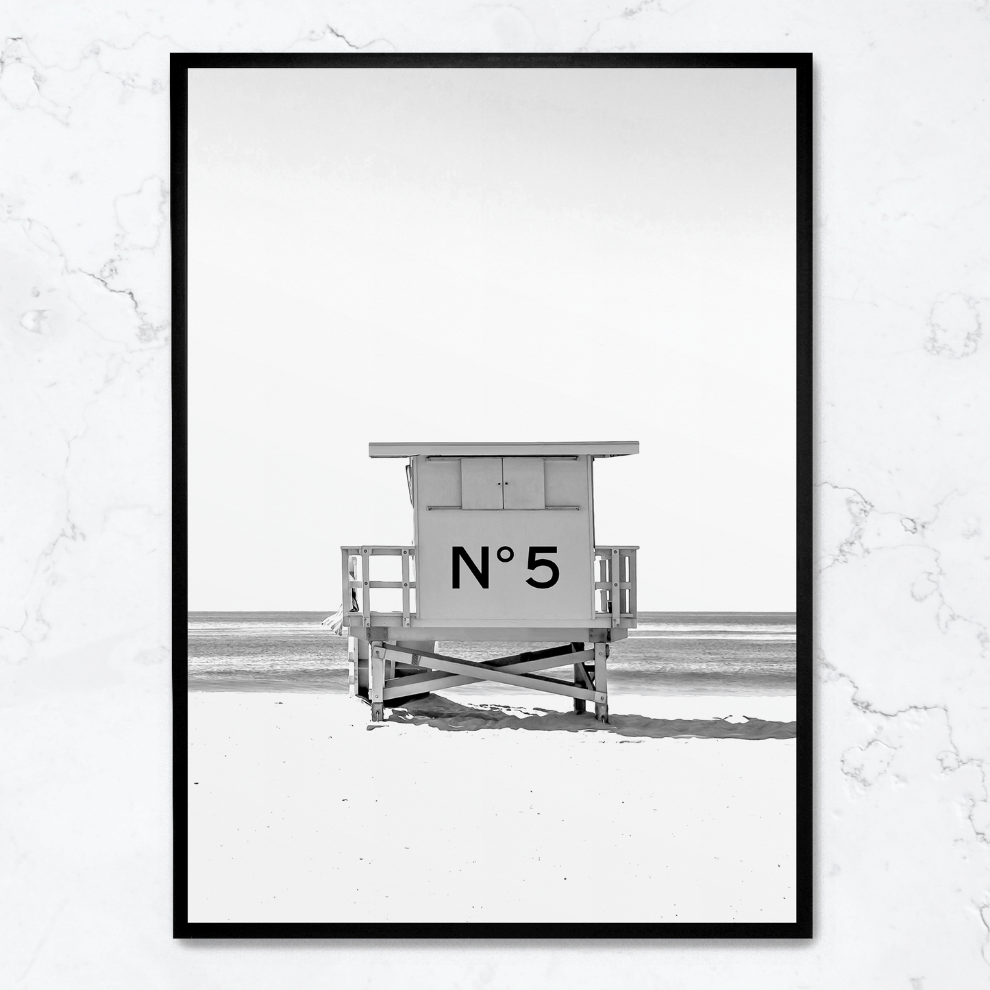 Chanel Beach Cabin Poster | Coastal Chic Decor | Luxury Fashion Art Print | Stylish Wall Art for Home & Garden | Elegant Visual Artwork