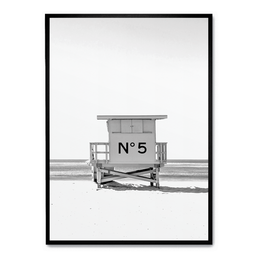 Chanel Beach Cabin Poster | Coastal Chic Decor | Luxury Fashion Art Print | Stylish Wall Art for Home & Garden | Elegant Visual Artwork