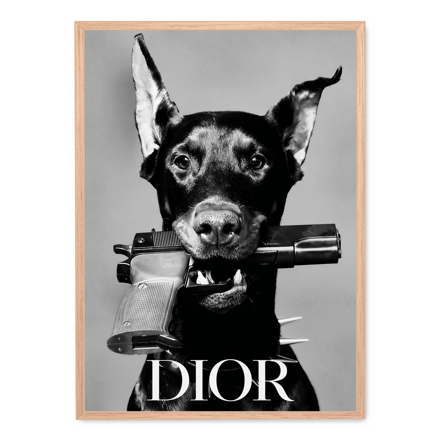 Dior Dog Poster | Elegant Home Decor Artwork | Stylish Visual Art Print | Perfect for Living Room or Office | High-Quality Design