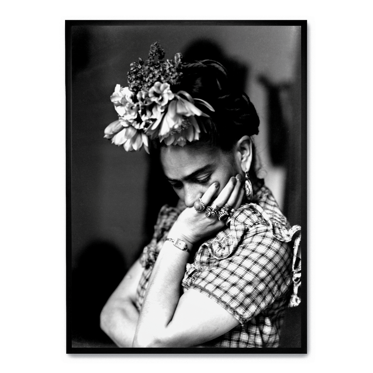 Frida Kahlo Portrait | Floral Accents | Art Poster | Mexican Artist | Wall Decor | Vibrant Colors | Home and Garden Decor