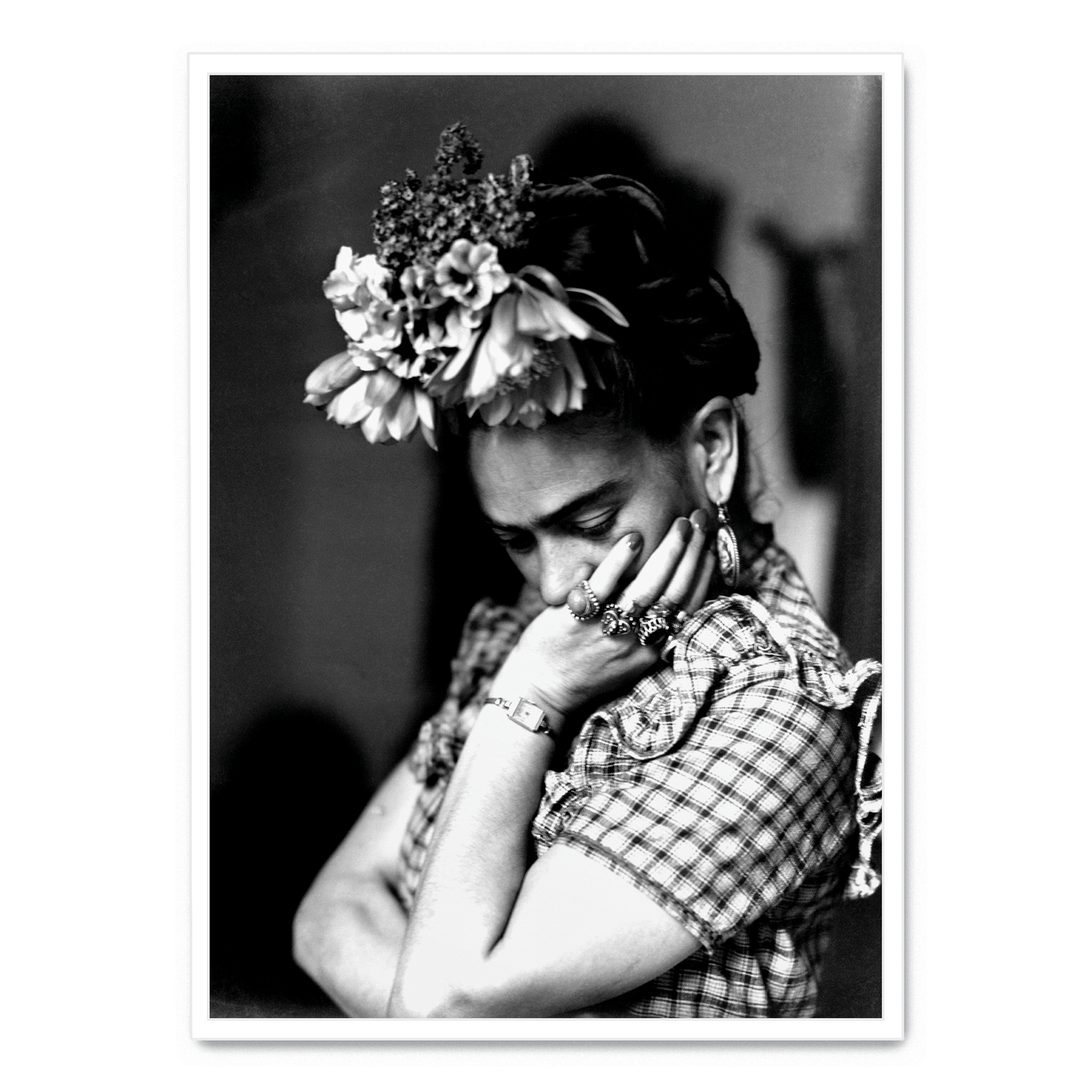Frida Kahlo Portrait | Floral Accents | Art Poster | Mexican Artist | Wall Decor | Vibrant Colors | Home and Garden Decor