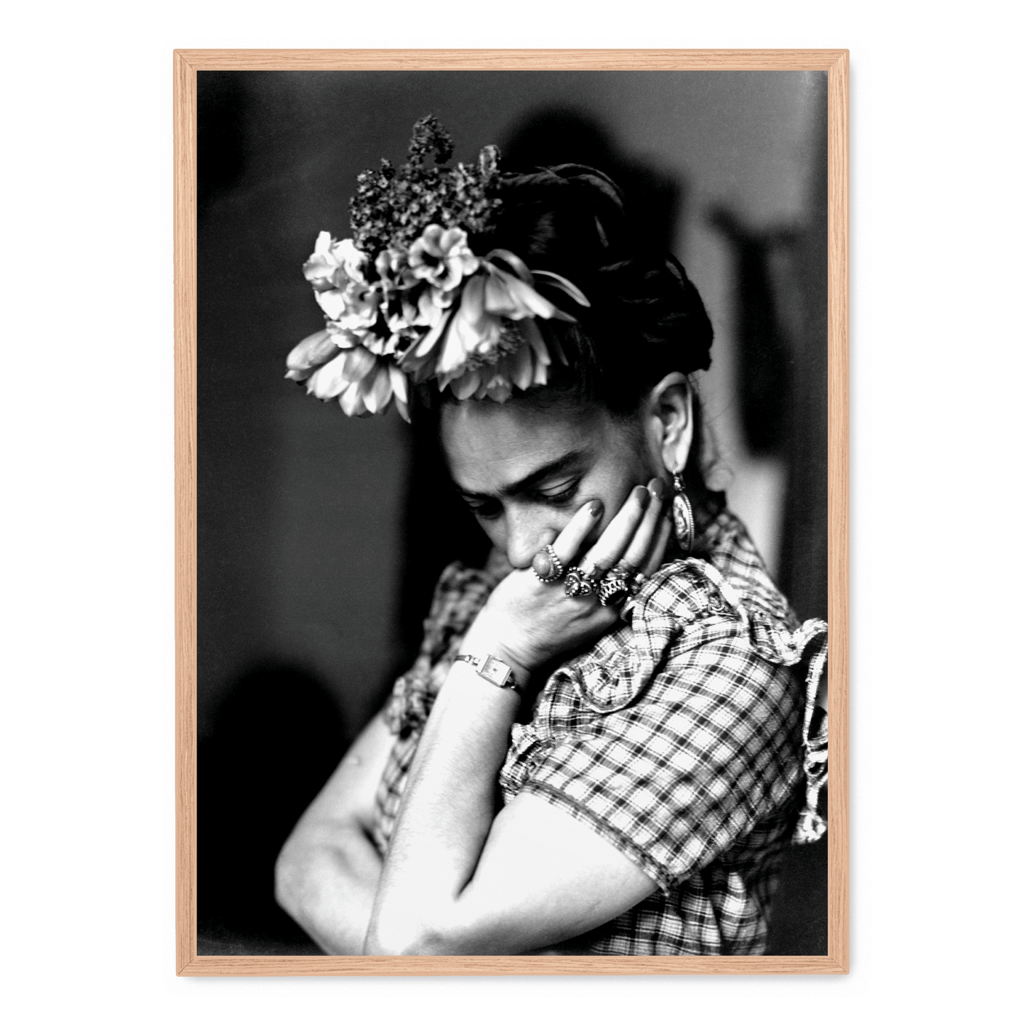 Frida Kahlo Portrait | Floral Accents | Art Poster | Mexican Artist | Wall Decor | Vibrant Colors | Home and Garden Decor