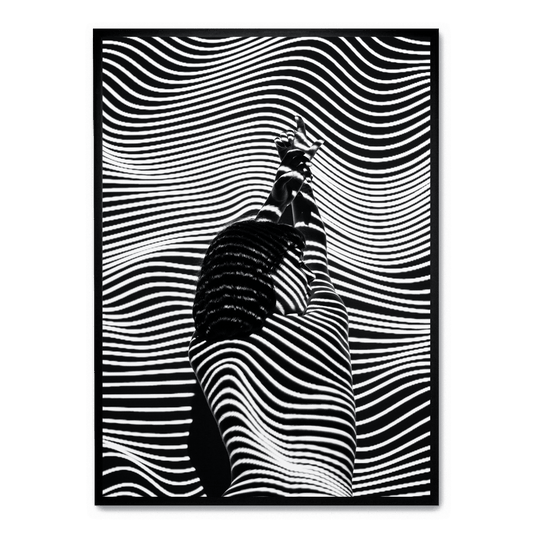 Girl with Striped Pattern | Art Print Decor | Fine Wall Poster | Home Artwork Decor