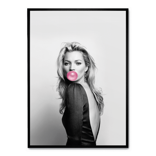 Kate Moss Bubblegum Poster | Iconic Portrait | Wall Art Decor | Fashion Photography Print | Home & Office Display