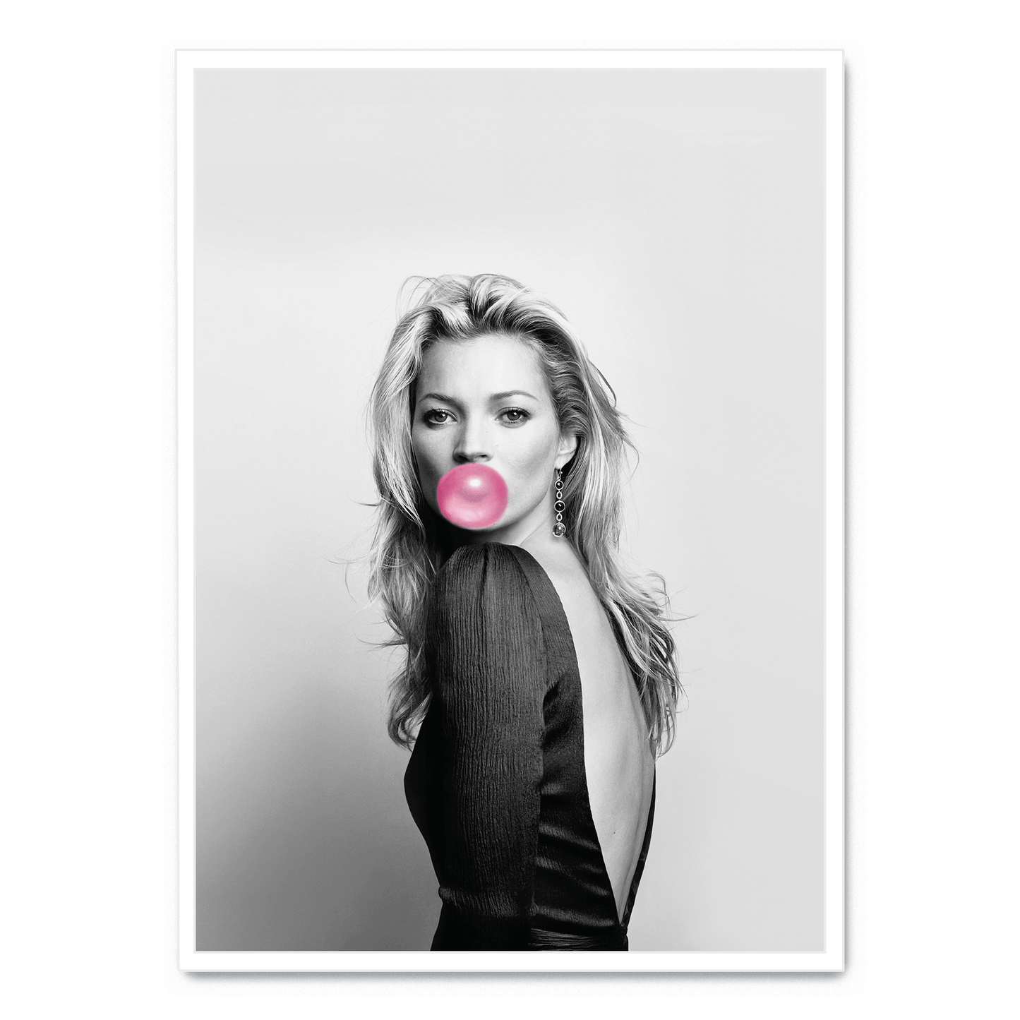 Kate Moss Bubblegum Poster | Iconic Portrait | Wall Art Decor | Fashion Photography Print | Home & Office Display