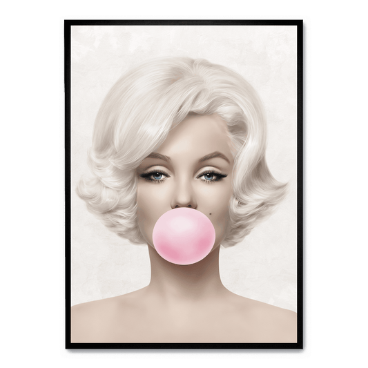 Marilyn Monroe Bubblegum Poster | Iconic Pop Art Wall Decoration | Vibrant Colors | Home & Office Decor | Classic Hollywood Glamour