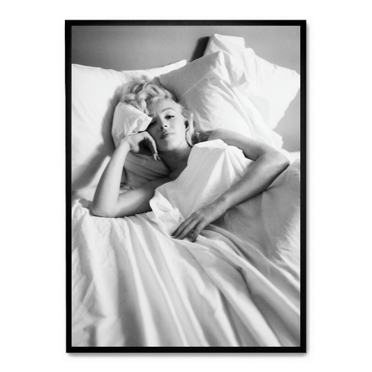 Marilyn Monroe | Iconic Bedroom Scene | Classic Hollywood Glamour Poster | Vintage Photography Art for Home Décor | Bedroom or Living Room Display