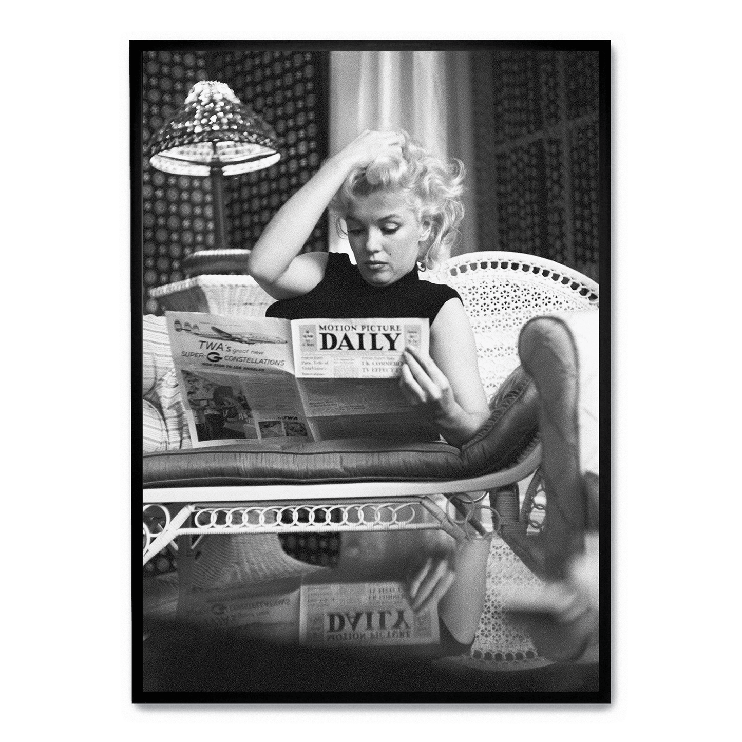 Marilyn Monroe Poster | Iconic Reading Scene | Wall Art | Home Decor | Vintage Photography Print
