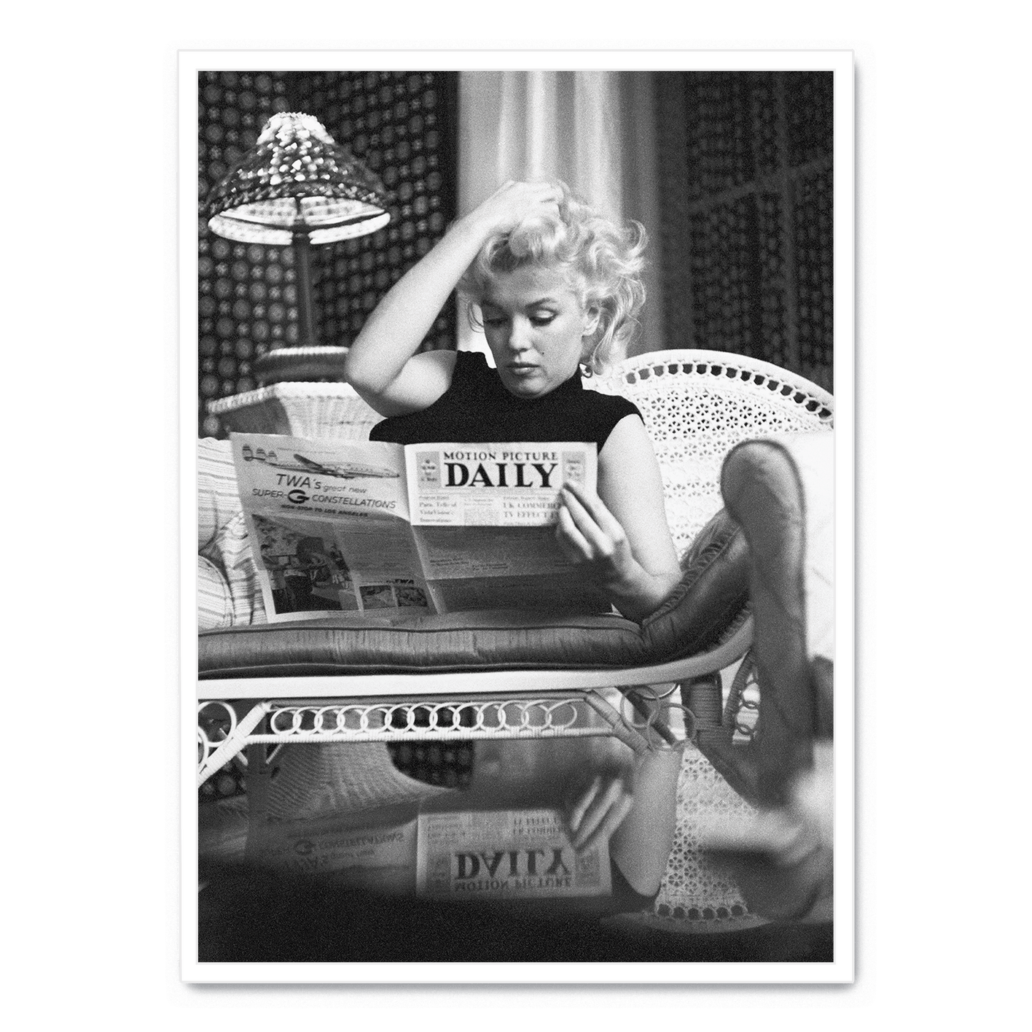 Marilyn Monroe Poster | Iconic Reading Scene | Wall Art | Home Decor | Vintage Photography Print