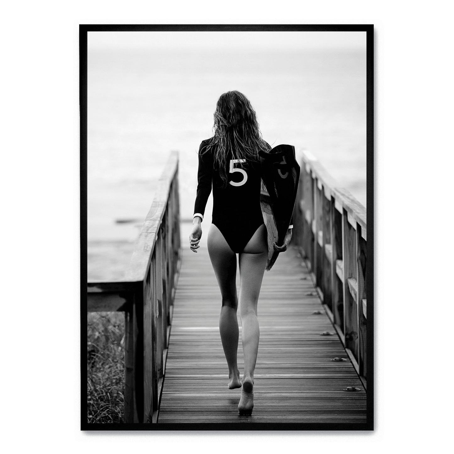 Surfer Girl | Ocean Wave Art Print | Coastal Wall Decor | Beach Vibes | Poster