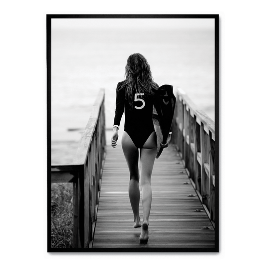 Surfer Girl | Ocean Wave Art Print | Coastal Wall Decor | Beach Vibes | Poster