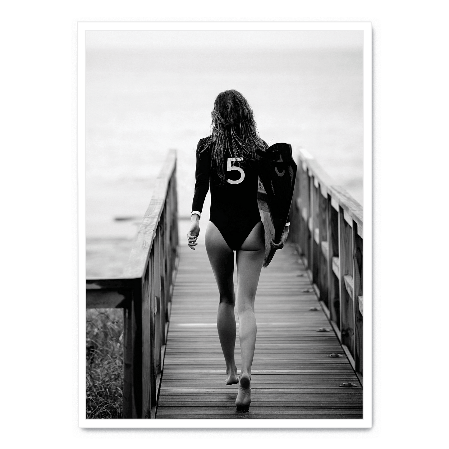 Surfer Girl | Ocean Wave Art Print | Coastal Wall Decor | Beach Vibes | Poster