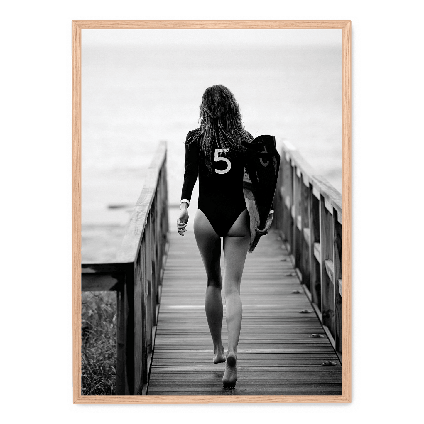 Surfer Girl | Ocean Wave Art Print | Coastal Wall Decor | Beach Vibes | Poster