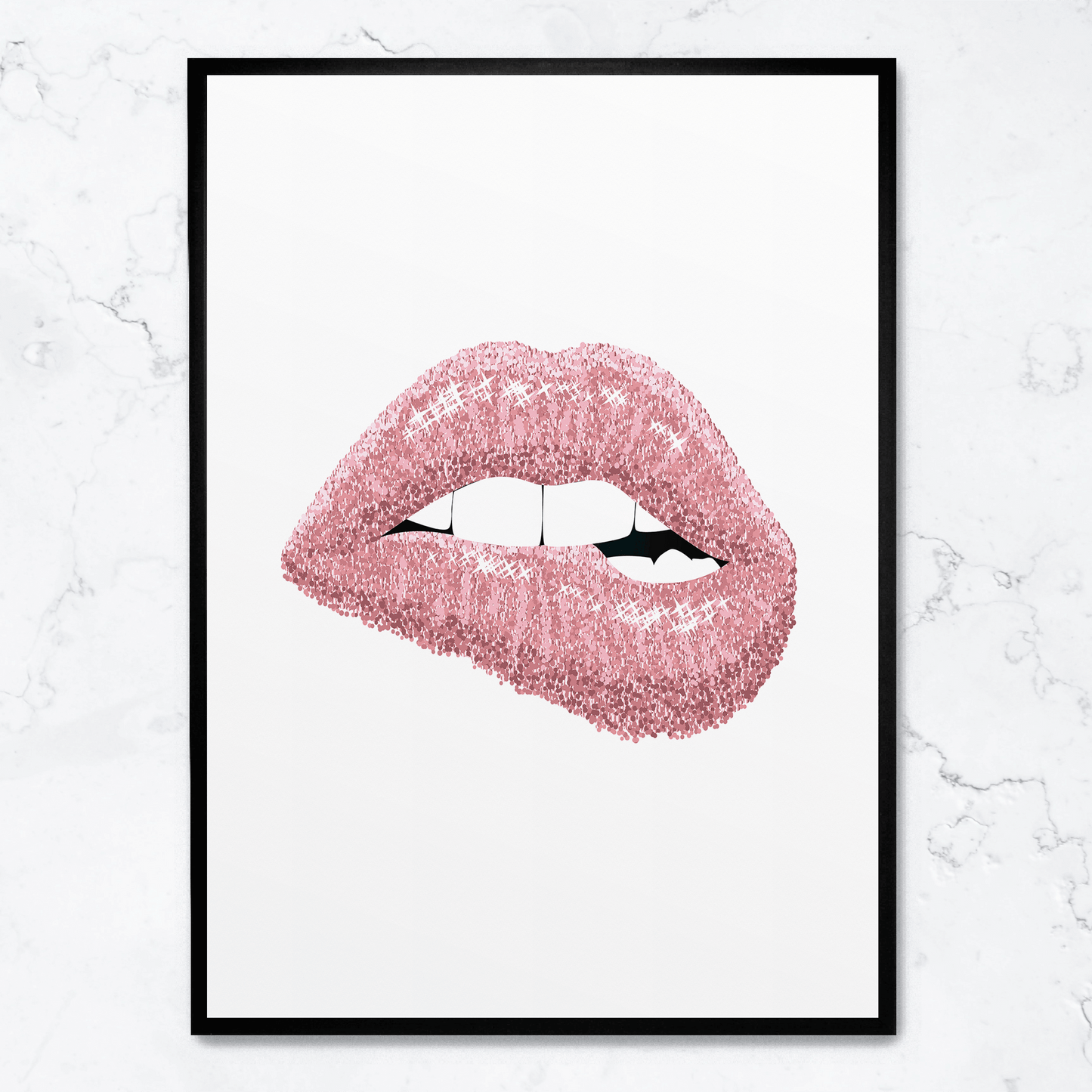Pink Shiny Lips Artwork | Glam Wall Decor | Vibrant Lip Poster | Modern Art Print | Home Decor Statements | Eye-Catching Visuals | Bold and Stylish | Perfect for Living Room or Bedroom | Large Poster