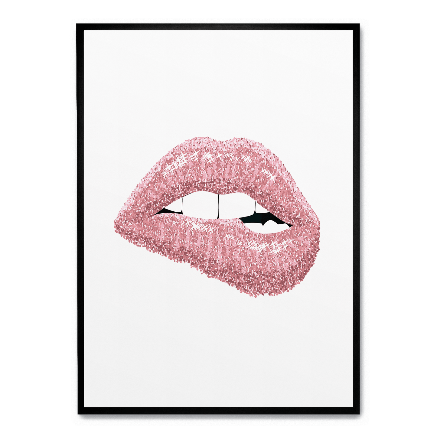 Pink Shiny Lips Artwork | Glam Wall Decor | Vibrant Lip Poster | Modern Art Print | Home Decor Statements | Eye-Catching Visuals | Bold and Stylish | Perfect for Living Room or Bedroom | Large Poster