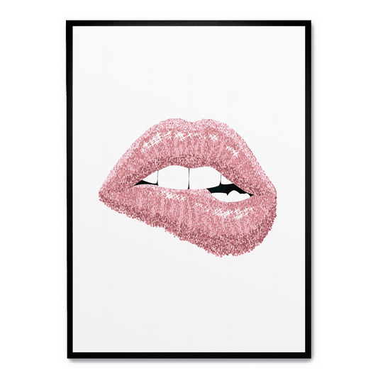 Pink Shiny Lips Artwork | Glam Wall Decor | Vibrant Lip Poster | Modern Art Print | Home Decor Statements | Eye-Catching Visuals | Bold and Stylish | Perfect for Living Room or Bedroom | Large Poster