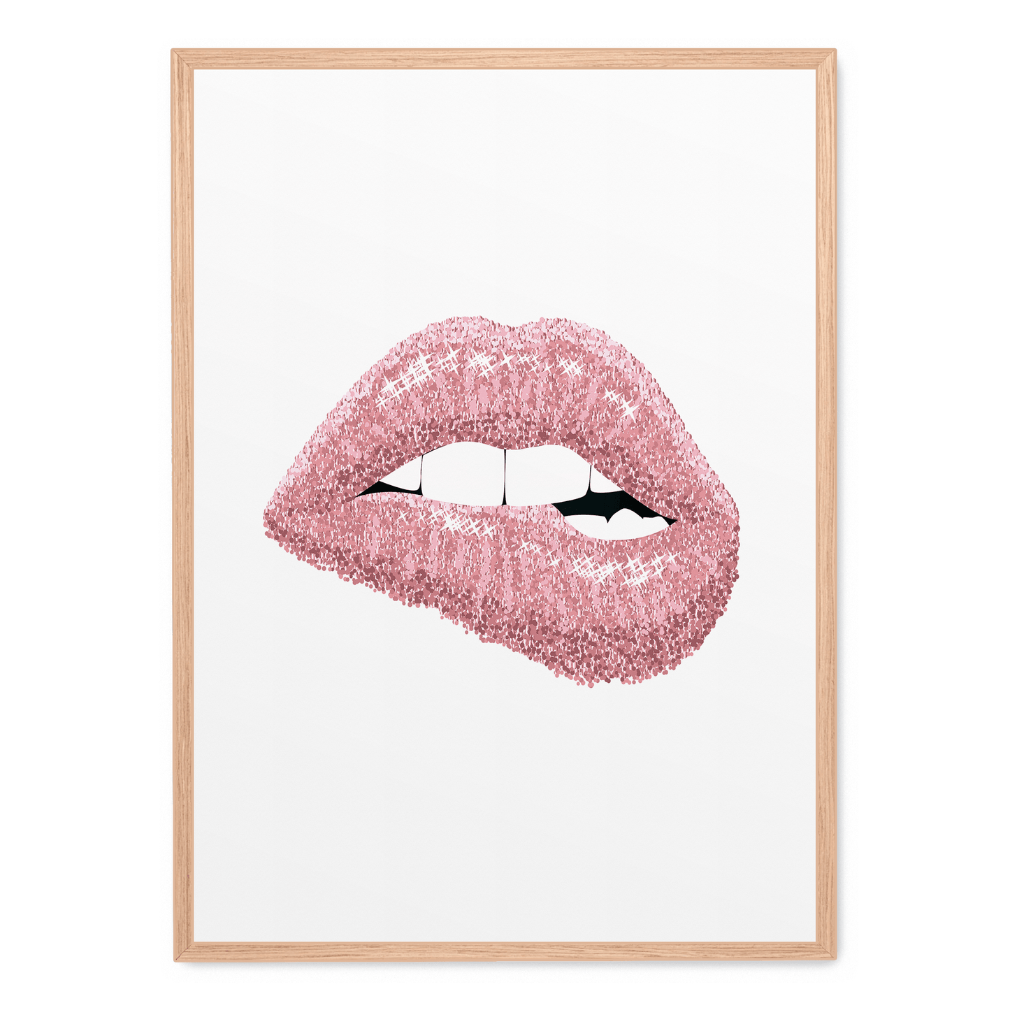 Pink Shiny Lips Artwork | Glam Wall Decor | Vibrant Lip Poster | Modern Art Print | Home Decor Statements | Eye-Catching Visuals | Bold and Stylish | Perfect for Living Room or Bedroom | Large Poster