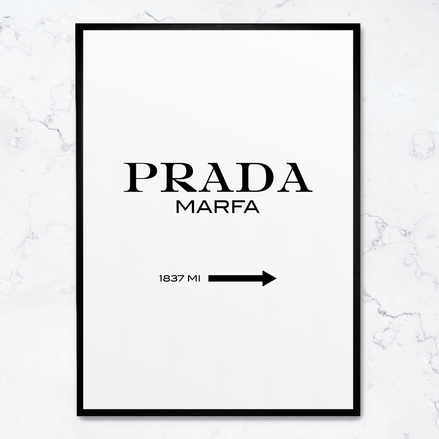 Prada Marfa Art | Modern Fashion Location | Geographical Art Print | Minimalist Wall | Poster Decor | Home Aesthetic